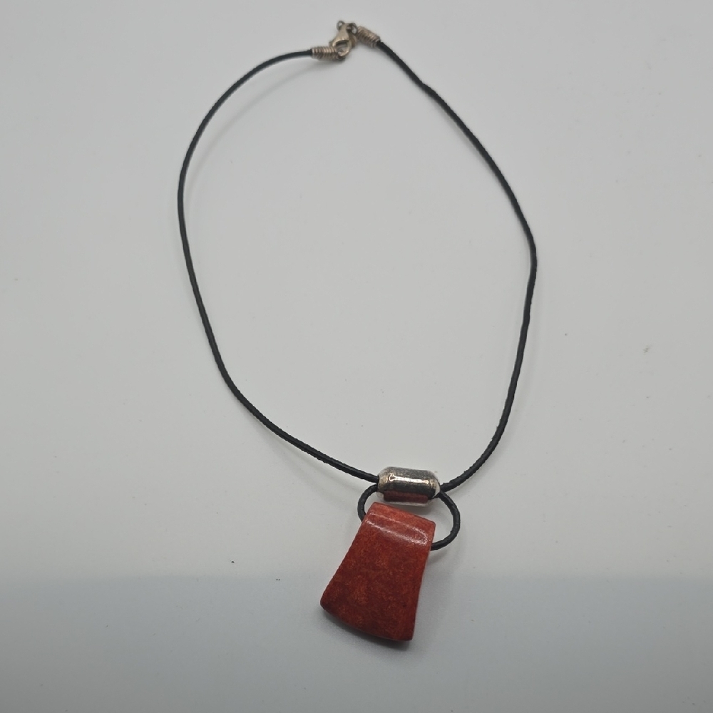 Silpada Red Coral Geometric Necklace - Picture 6 of 7